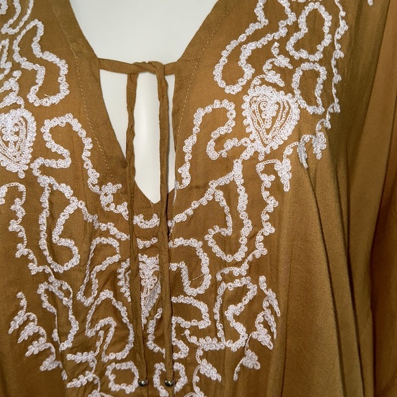 TIARE HAWAII *Margarita* Goldenrod yellow beach tunic caftan coverup dress M/L - Picture 3 of 10